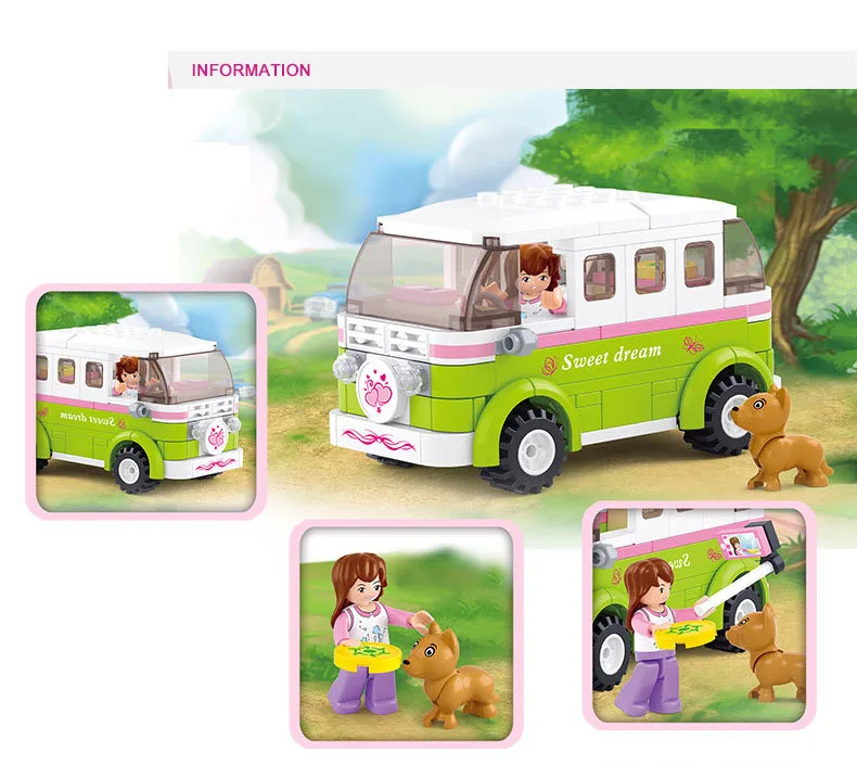 Абсолютно новые строительные блоки модель автомобиля автобуса самодельные