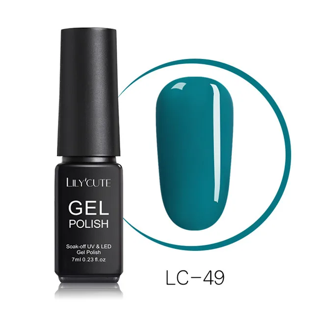 LC-49 LILYCUTE 7ml Nude Glitter Gel Nail Polish Shimmer Pink Purple Soak Off UV LED Gel Polish Varnish Nail Art Lacquer - Цвет: LC-49