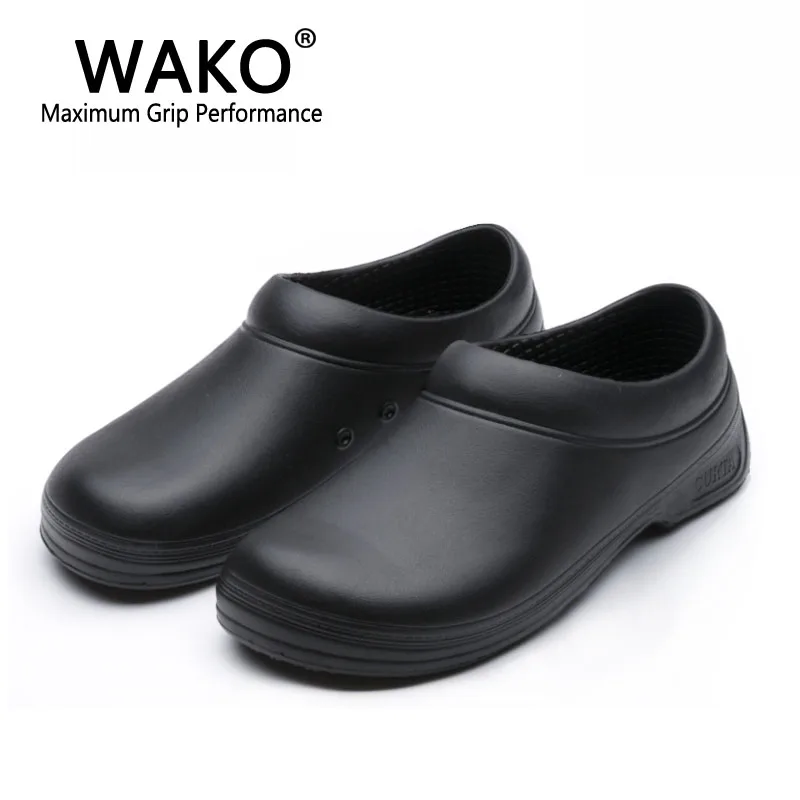 Мужские сандалии WAKO для шеф повара нескользящая обувь кухни черные безопасные