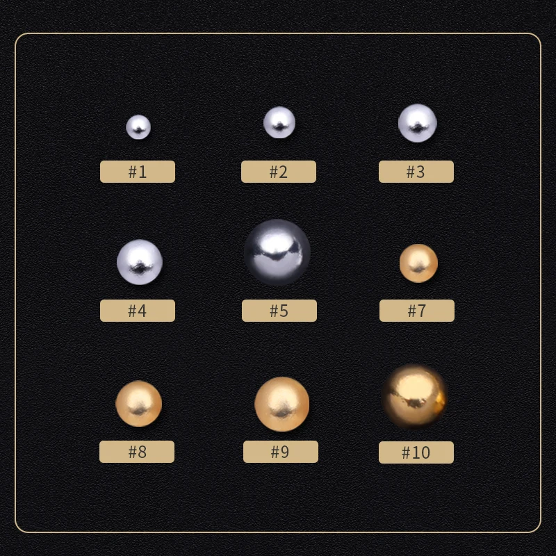 3D заклепки для ногтей серебристые золотые металлические блестки сделай сам