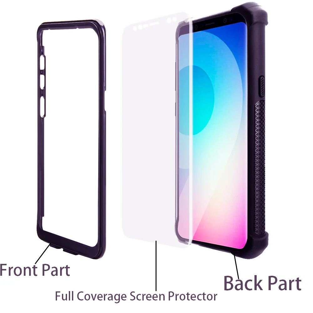 KSELF 360 градусов полный защитный чехол для Samsung Galaxy S9 Plus Мягкий ТПУ Note9 с защитой
