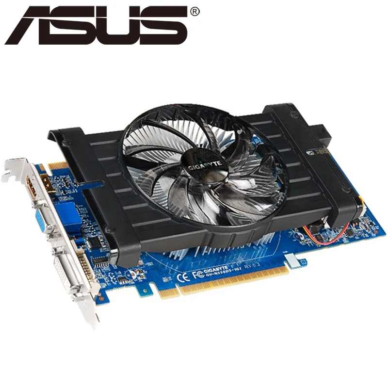 Видеокарта GIGABYTE оригинальная Видеокарта GTX 550 Ti 1 ГБ 192Bit GDDR5 для nVIDIA Geforce GTX 550Ti HDMI DVI б/у карты VGA
