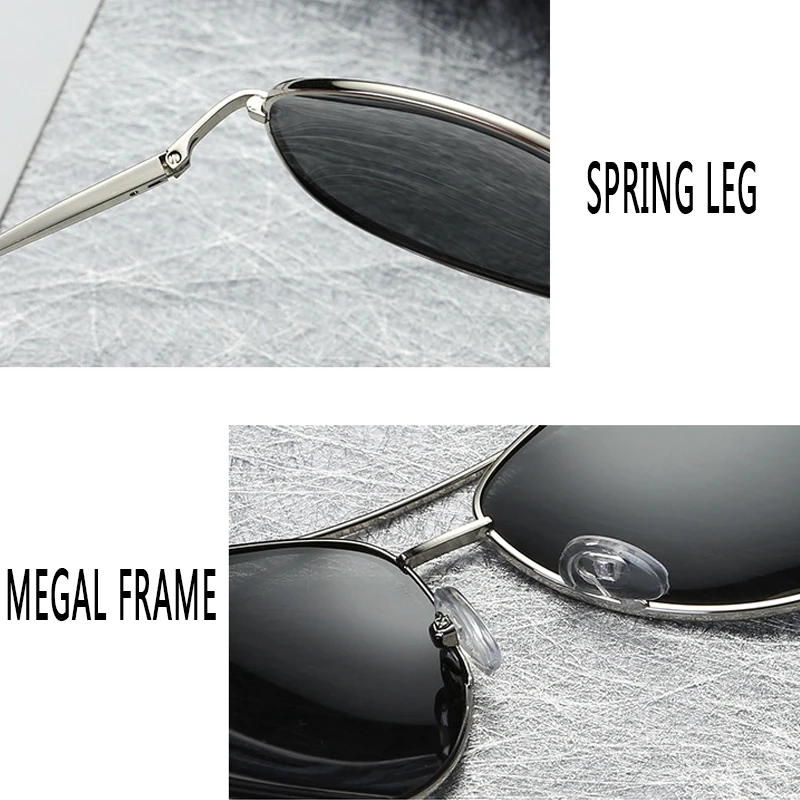 Солнцезащитные очки Мужские поляризационные в металлической оправе с пружинной