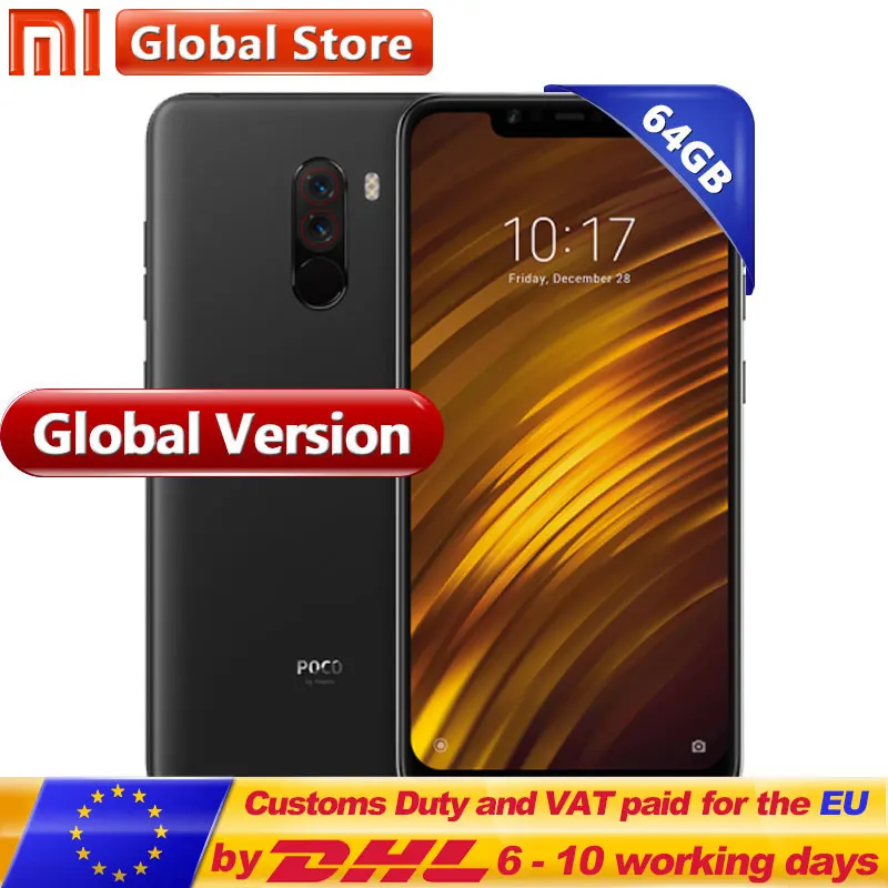 Глобальная версия Xiaomi POCOPHONE F1 64 Гб Встроенная память 6 ГБ Оперативная Поко Snapdragon 845