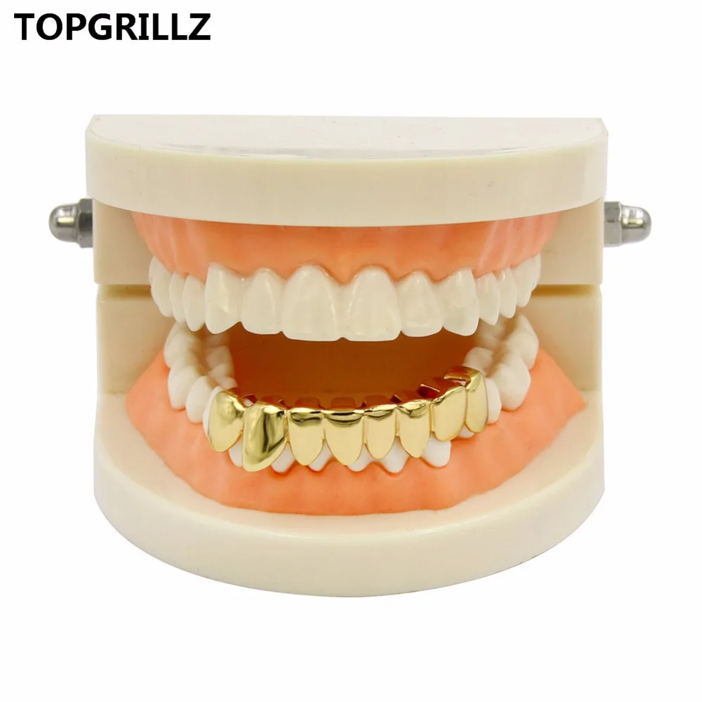 Гриль для зубов TOPGRILLZ стильный гриль с капельным покрытием желтого золота в форме