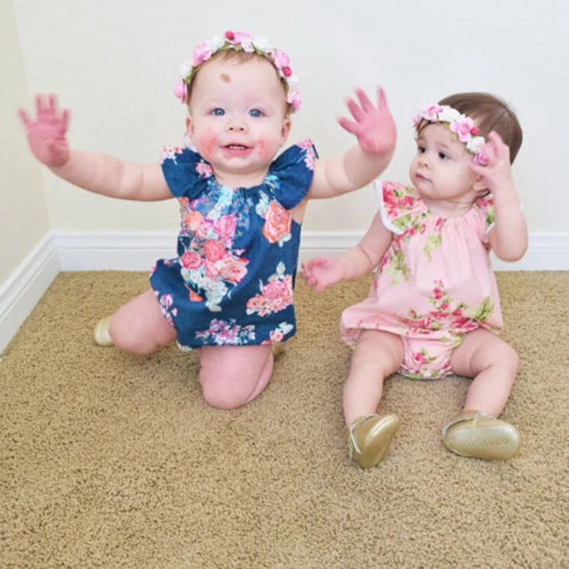 2017 летний модный пляжный комбинезон синего цвета с цветочным принтом и