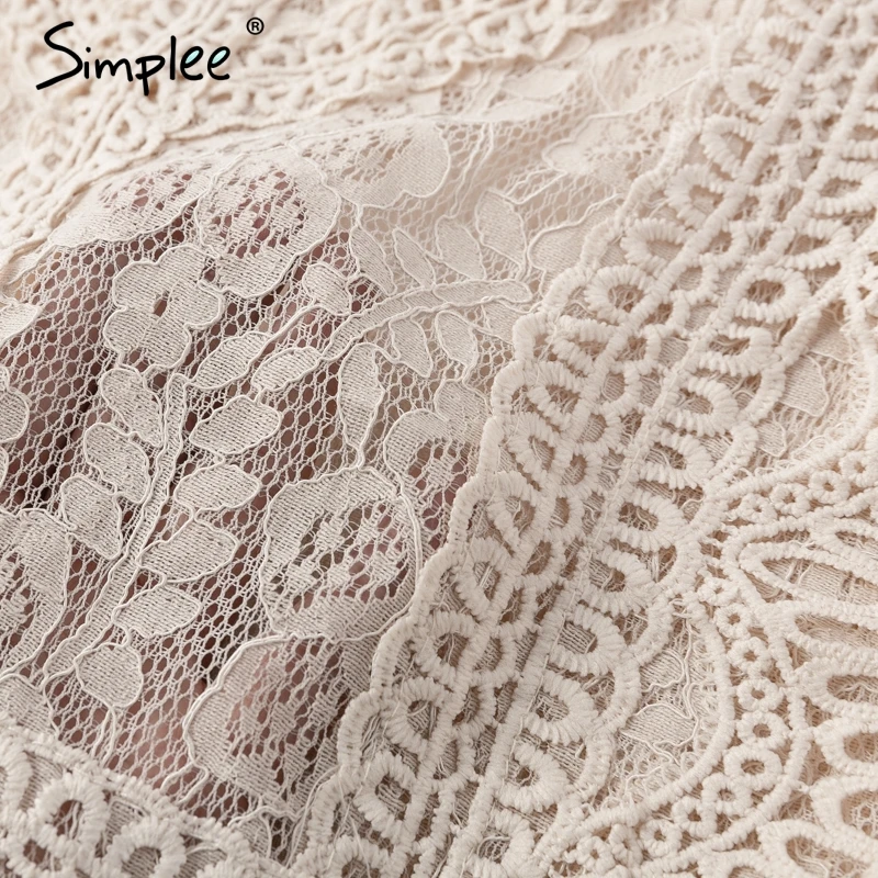 Женская полая майка Simplee элегантная кружевная сетчатая камисоль с вышивкой