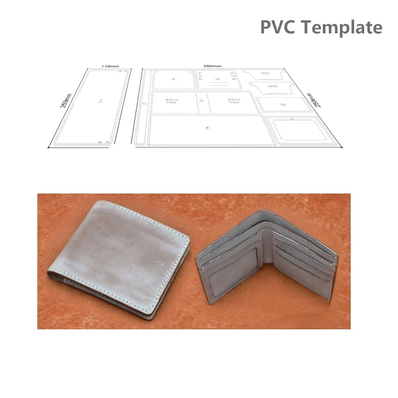 Новый 1 Набор ПВХ шаблон шитье Сделай Сам мужской кожаный кошелек с держатель для