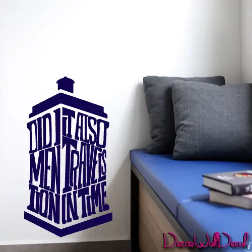 Наклейка на стену Цитата Доктор Кто ТАРДИСа время путешествий полицейская