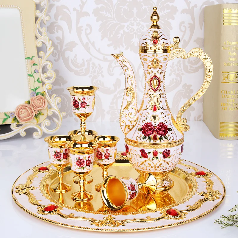 Новое поступление элегантный золотой и белый винный набор чайные/кофейные чашки