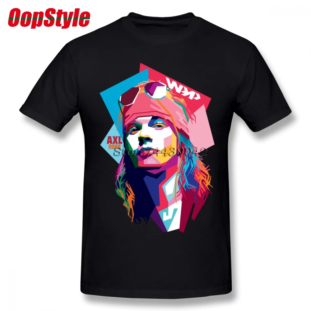 Мужская футболка с принтом пистолета N Roses Axl Rose Прямая поставка летняя хлопковая