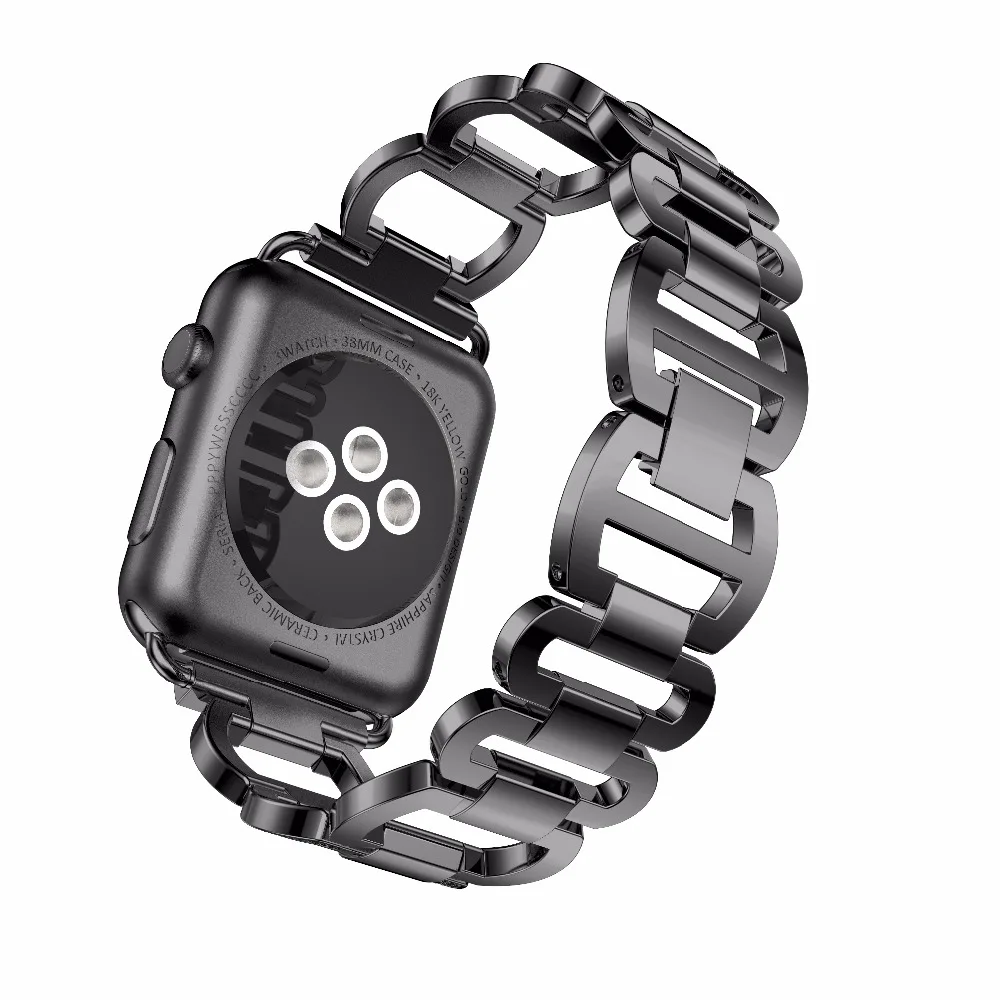 Ремешок из нержавеющей стали для Apple Watch, стразы, бриллиантовые полосы 38 мм, 42 мм, серия 3, 2, 1, для Apple Watch 40 мм, 44 мм, серия 4, 5