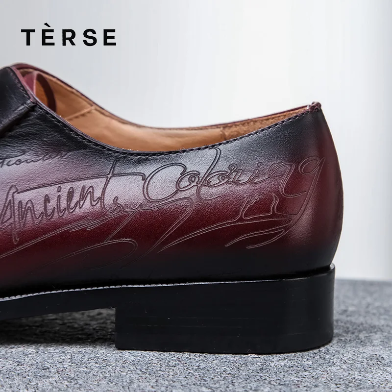 TERSE 100% Handmade shoes Genuine Italian Leather Luxury Men Shoes Lace-Up Business Casual Fashion Flats 15770-26 | Обувь