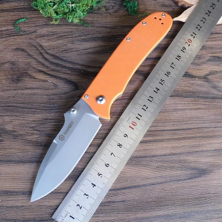 G704-orange Ganzo Жар-птица G704 Складной нож 440C Лезвие G10 Ручка 58~ 60HRC Кемпинг Охота фрукты Коллекция Нож Открытый Ganzo EDC инструмент - Цвет: G704-orange