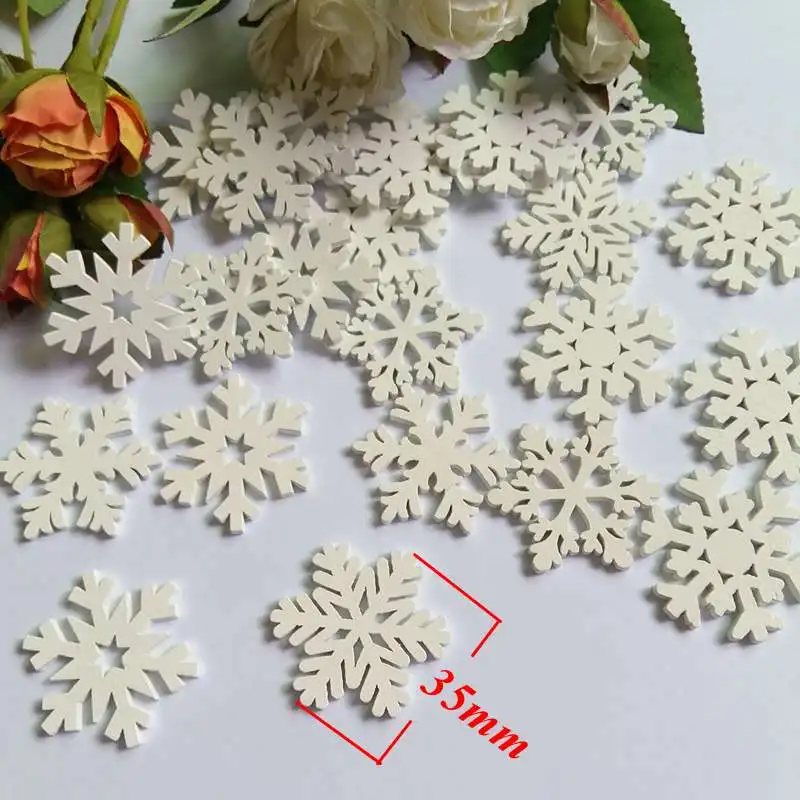 Деревянные швейные кнопки для скрапбукинга 30 шт. Рождественская Снежинка