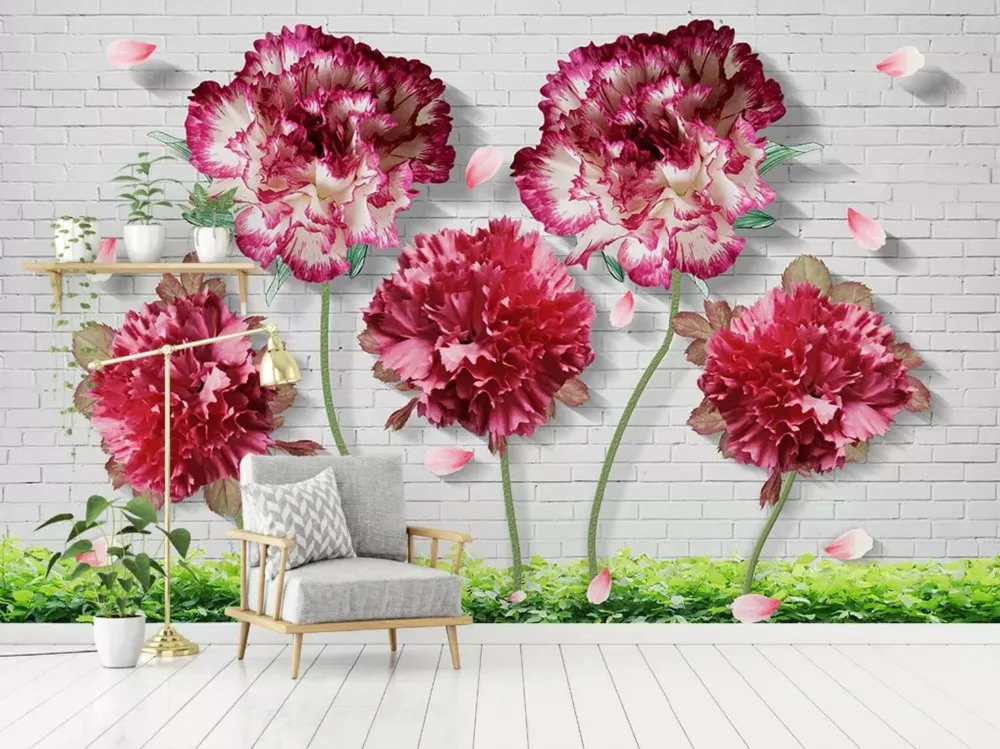 

[Self-Adhesive] 3D Flowers Green Meadow 6 Wall Paper mural Wall Print Decal Wall Murals