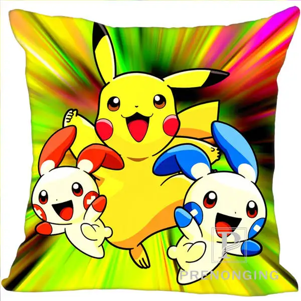 Pillowcases Заказная декоративная наволочка Пикачу Покемон квадратная Наволочка на молнии лучший подарок 40x40 см, 45x45 см(одна сторона) 180117#97 - Color: Pillowcases