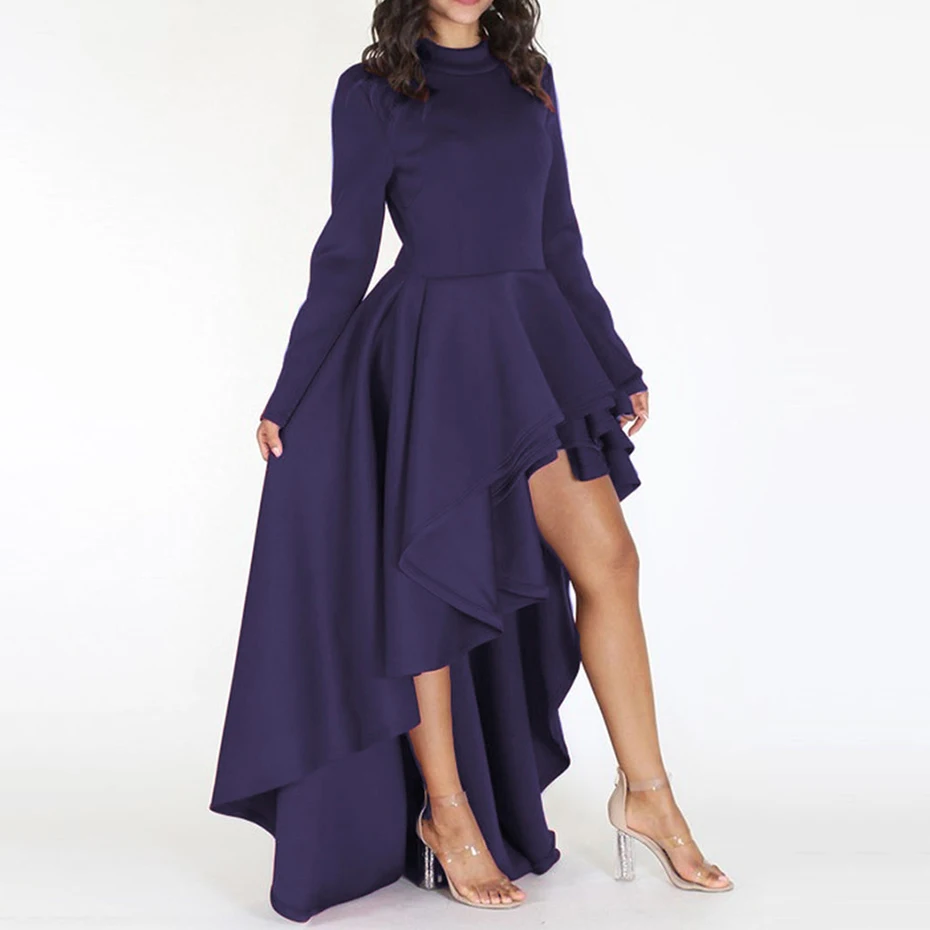 Женское длинное платье с оборками асимметричное большие размеры платья длинными