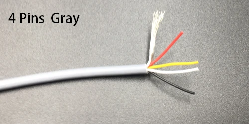 28AWG черный серый UL2547 ПВХ 2 3 4 ядра шпильки 2P 3P 4P ПВХ Луженая Медь экранированный сигнальный провод для наушников кабель Шнур - Цвет: 4 Cores Gray