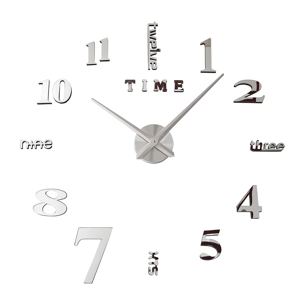 Wall clock sliver Saat 3D большие настенные часы Наклейка Reloj de Pared Duvar Saati современный дизайн Wandklok часы Светящиеся Настенные часы Klock цифровые - Цвет: Wall clock sliver