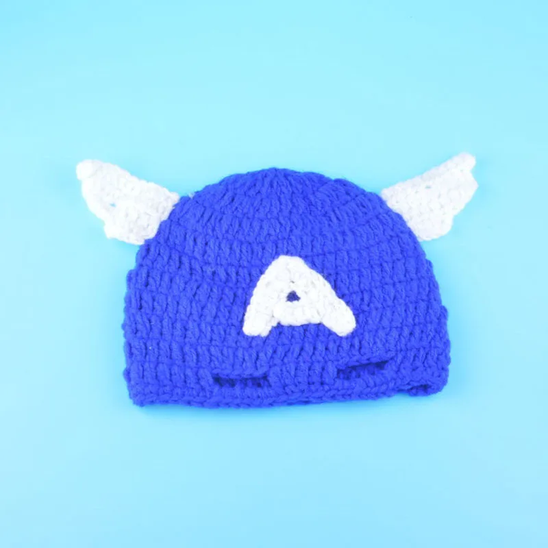 Crochet Pattern Captain America Newborn Photo Prop Outfit Knitted Baby Hat with Cape Handmade Infant Costume Set H231 | Детская одежда