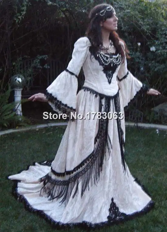 Белый фантазия Средневековый Ренессанс волшебный набор с маскарадный костюм на
