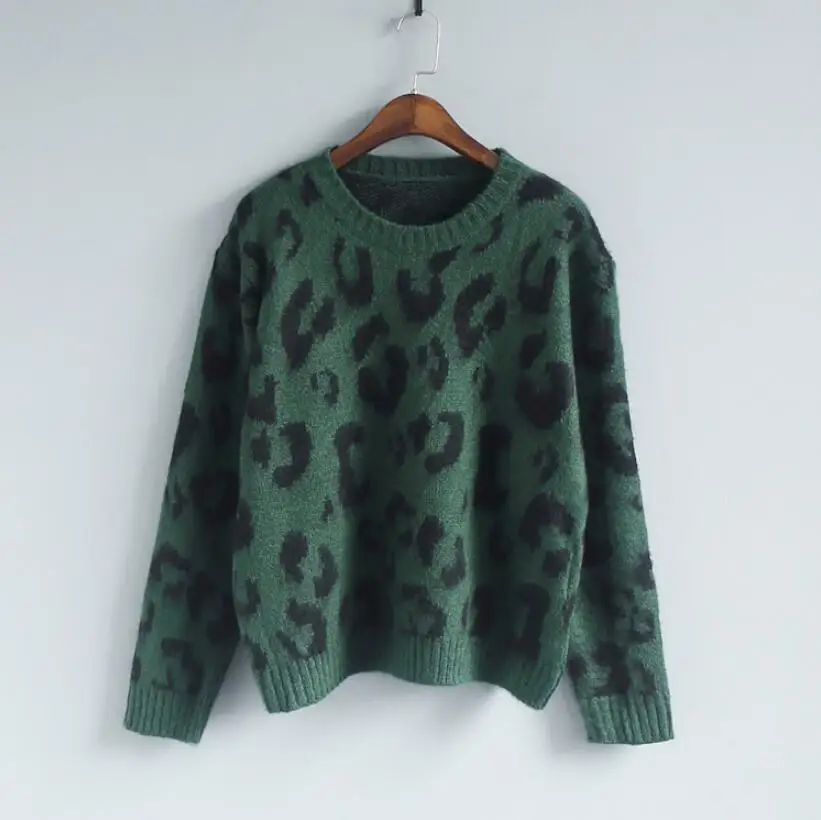 Женские вязаные свитера с леопардовым принтом мягкие на зиму и весну 5 цветов |