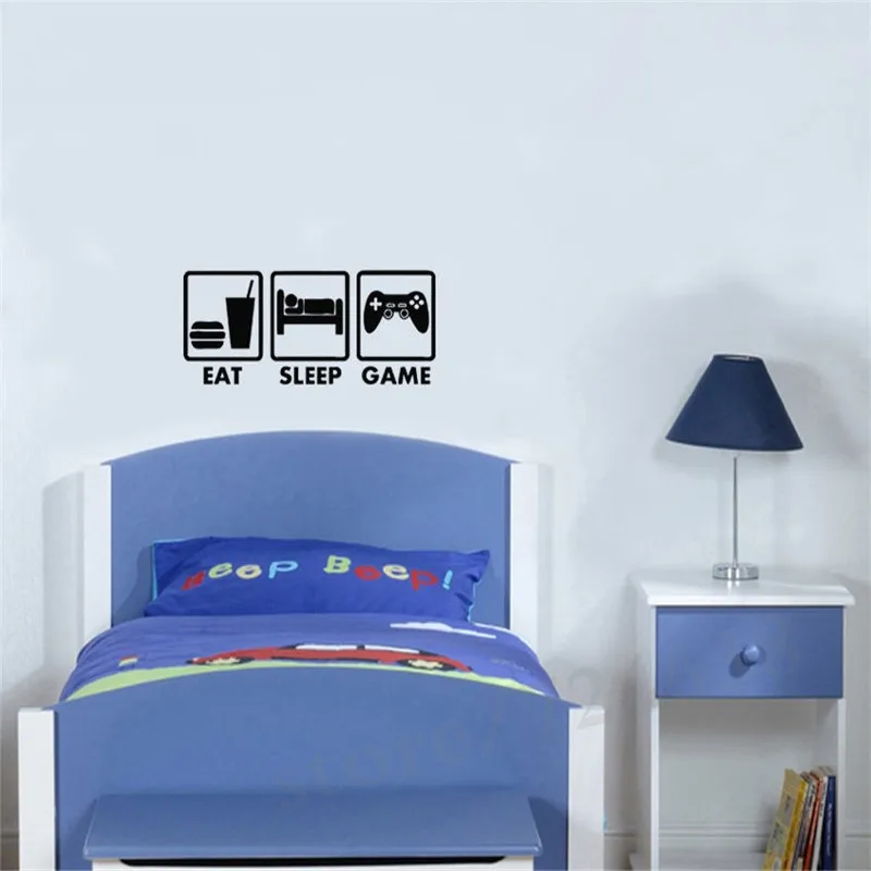 Игровая приставка Eat Sleep для Xbox Ps Wii наклейка на стену детской спальни украшение