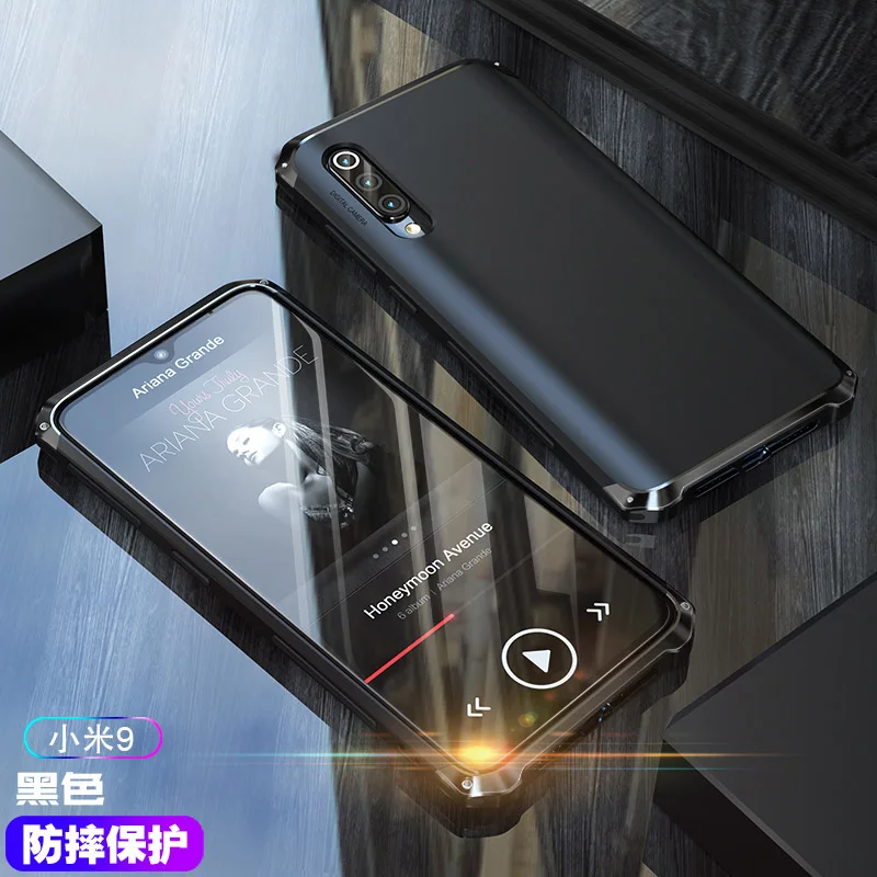 Full Black Защитный металлический чехол для Xiaomi Mi 9 9SE, алюминиевый бампер+ панель из поликарбоната, чехол на заднюю панель для Xiaomi Mi 9 SE, гибридный Чехол - Цвет: Full Black