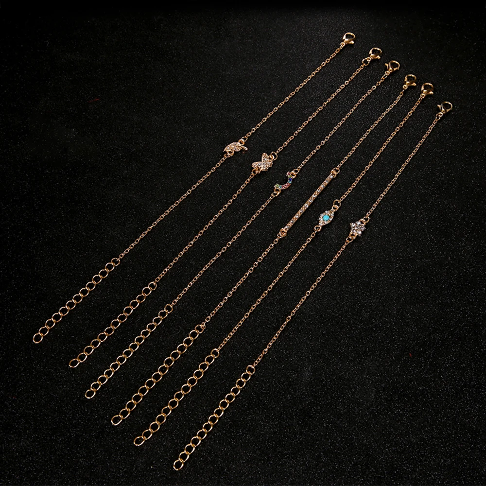 6 шт./компл. для женщин Браслеты Изысканный Бабочка полосы-листья с украшением в