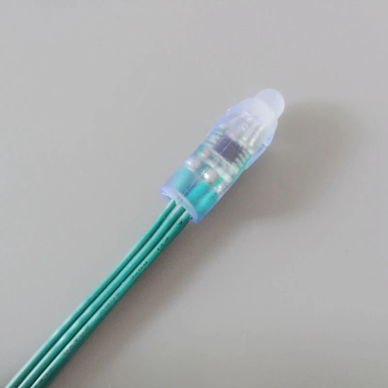 50 шт./Лот 12 мм WS2811 полноцветный пиксельный модуль зеленый провод кабель 5 в