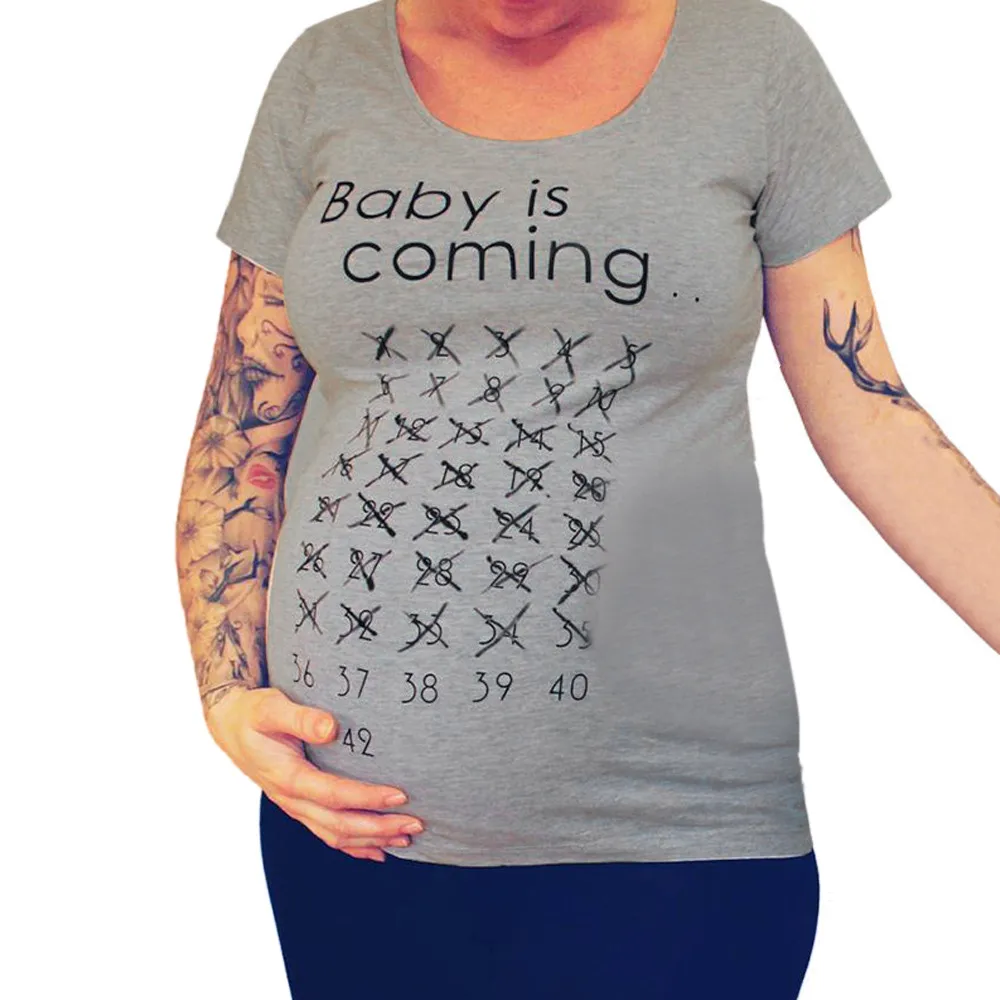 Футболка для беременных топы малышей с буквенным принтом короткими рукавами
