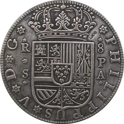 1731 ИСПАНИЯ 8 реалов монет|spain white|coin boycoin purse key chain |