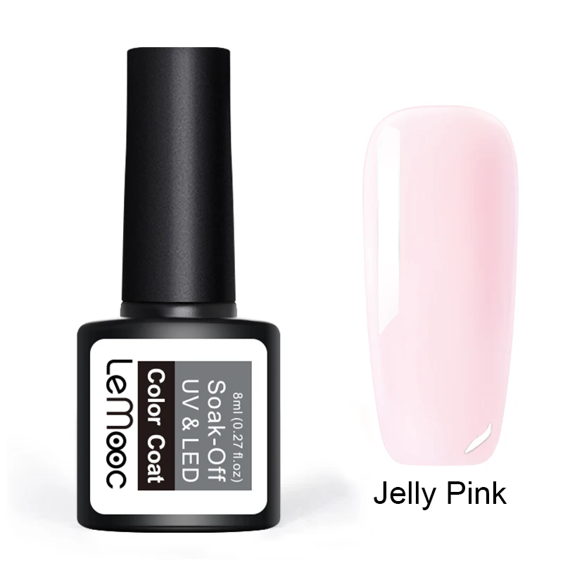 pink Lemooc 1 бутылка 8 мл Опаловый Желейный гель белый замочить от маникюра для дизайна ногтей УФ летний гель лак - Цвет: pink