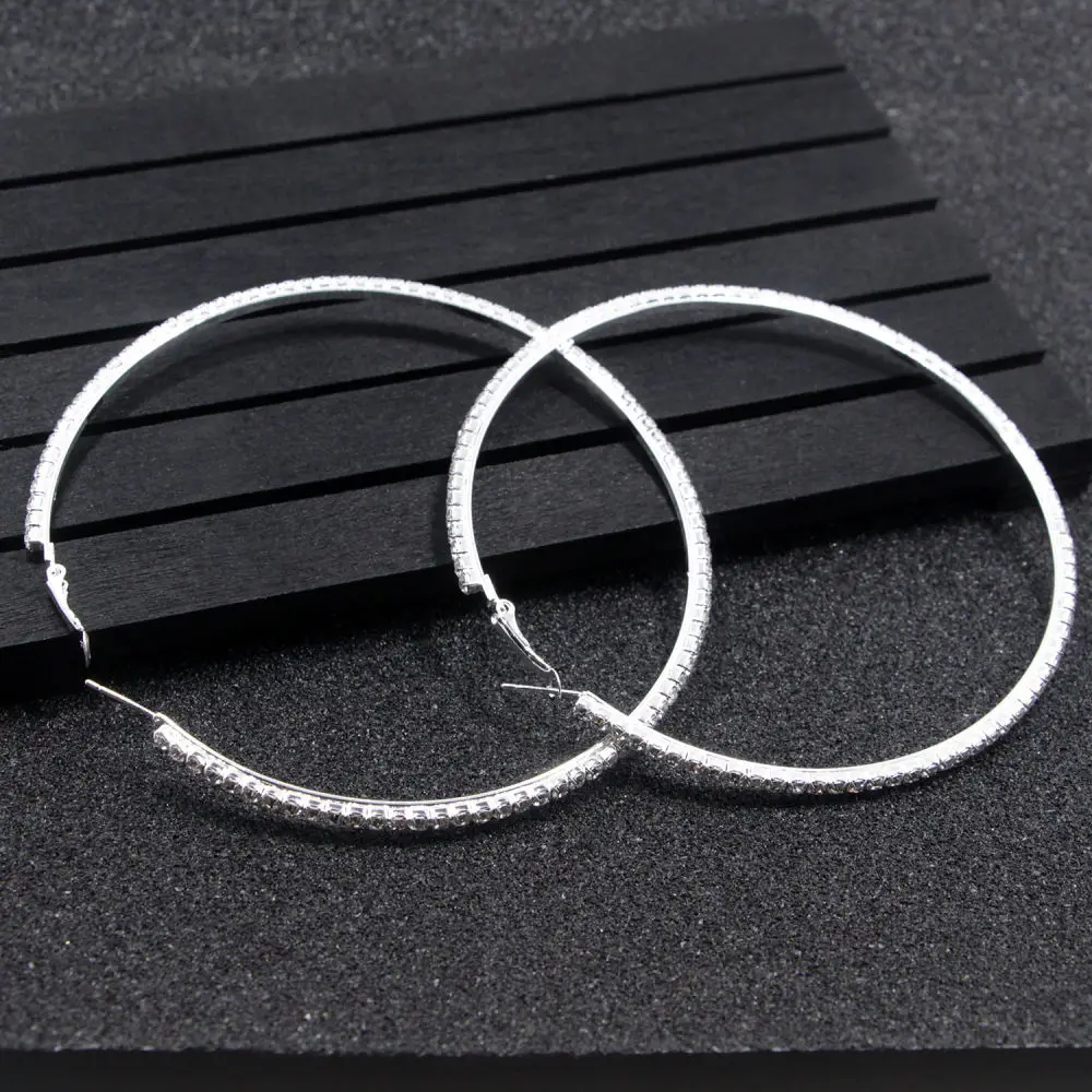 1pair dia 2cm Негабаритных большой круг комплект серег-колец для Для женщин простой в стиле панк Brincos, можно носить круглый серьги вечерние ювелирные изделия подарок 6/9/12 пара/лот - Окраска металла: 1pair dia 2cm