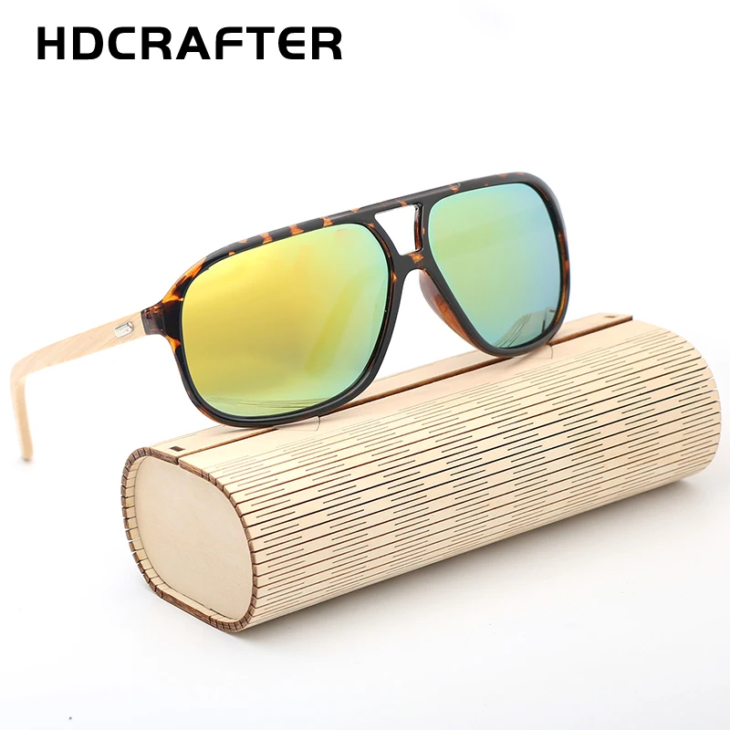 HDCRAFTER бамбуковые зеркальные солнцезащитные очки мужские пилота для мужчин