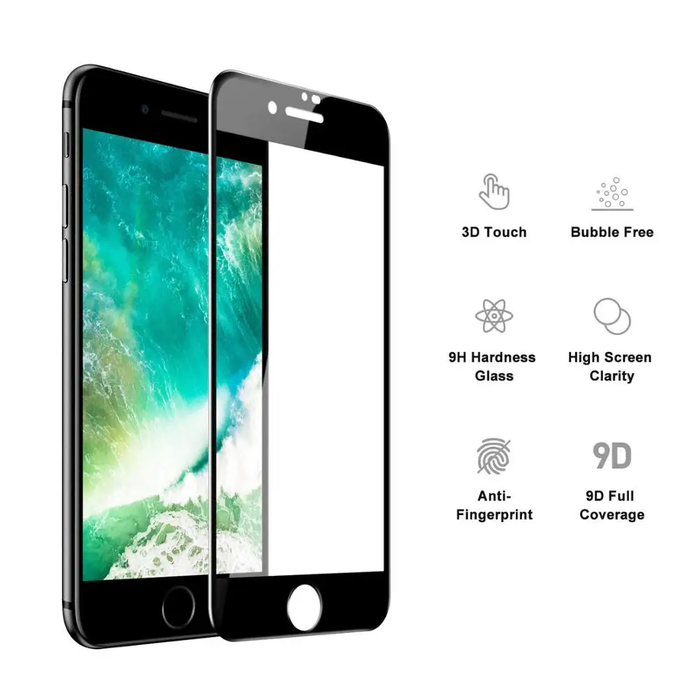 Закаленное защитное стекло 9D для телефона защита экрана полное покрытие от