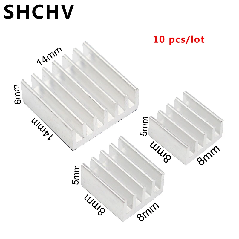 10 шт./лот теплоотвод Raspberry Pi 3 алюминиевый радиатор охлаждения процессора