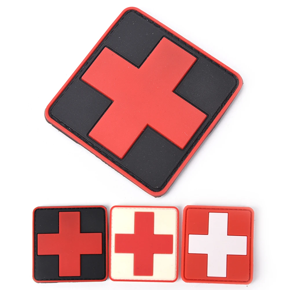 3D PVC Rubber Red Cross Flag of Switzerland Swiss Cross Patch Medic Paramedic Tactical soldier Badge