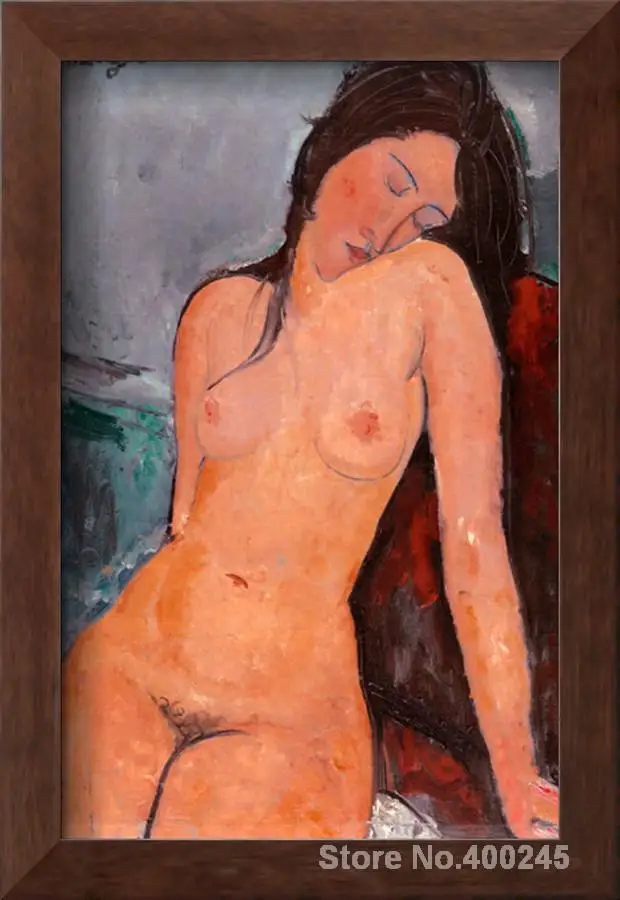

Portrait paintings Seated Nude c. Amedeo Modigliani Canvas reproduction High quality Hand painted