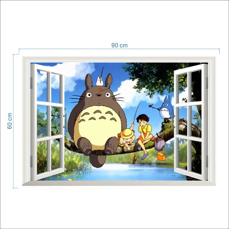14118L One piece Totoro Dragon Ball 3d наклейки на стену для детской комнаты украшение дома Diy мультфильм плакат с мультфильмами искусство Мальчики наклейки для девочек - Цвет: 14118L