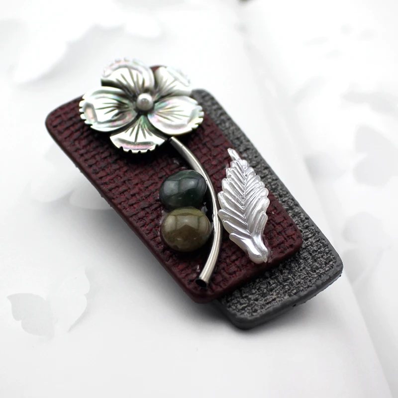 Женская Винтажная брошь ручной работы элегантная перламутровая в форме цветка