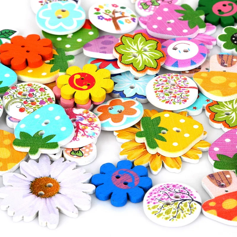 80 шт. милая фотография с двумя отверстиями|2 hole wooden buttons|wooden buttonsbuttons sewing |