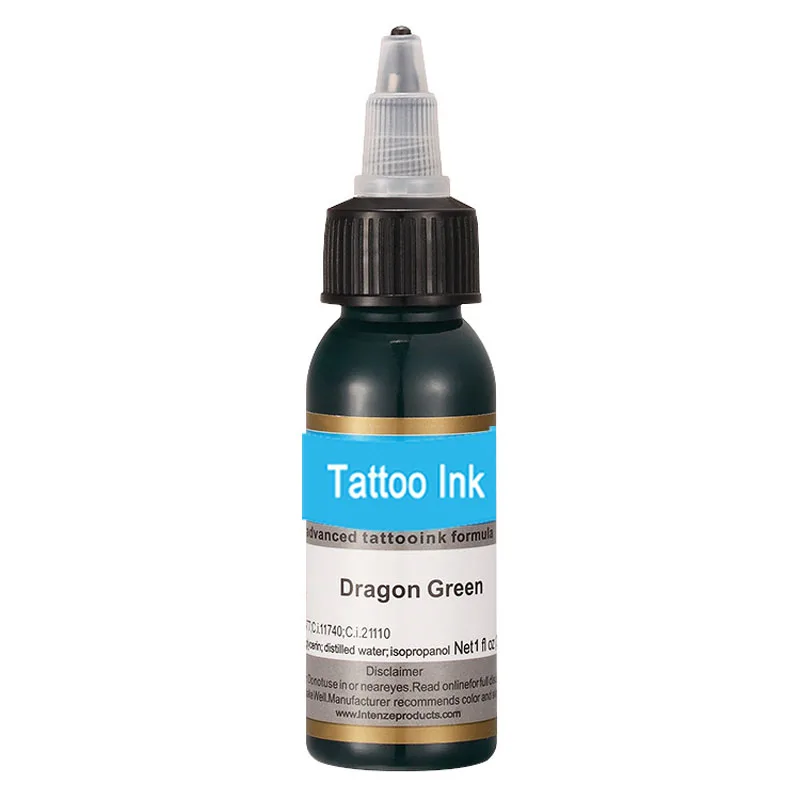 dragon green Краски для татуировки 30 мл 1 унц. Набор пигментных чернил для татуировки 14 цветов для тату-арта комплект U-PICK каждого цвета Прямая поставка - Цвет: dragon green