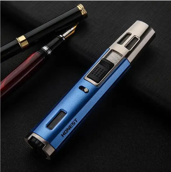 Оригинальная надувная Зажигалка honest gas cross jet blue jet, ветрозащитная Зажигалка для сигар, кухонный/наружный инструмент - Цвет: Синий