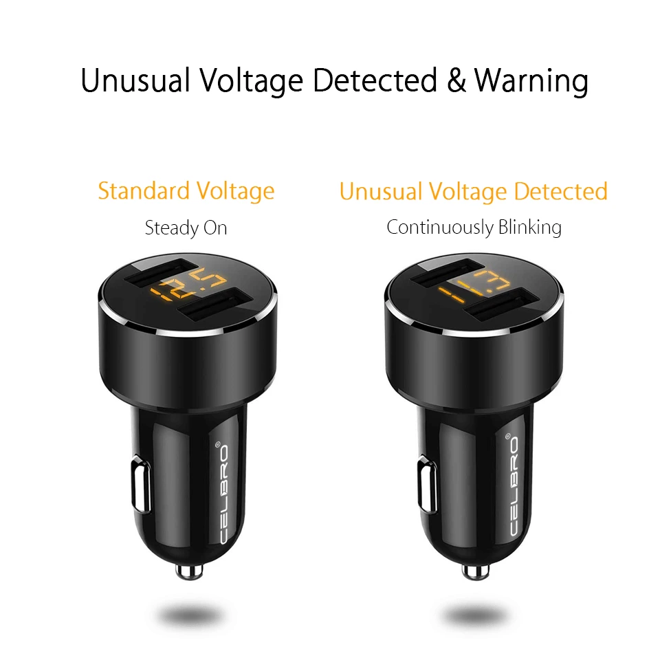 Обновленное автомобильное зарядное устройство с двумя USB портами светодиодный