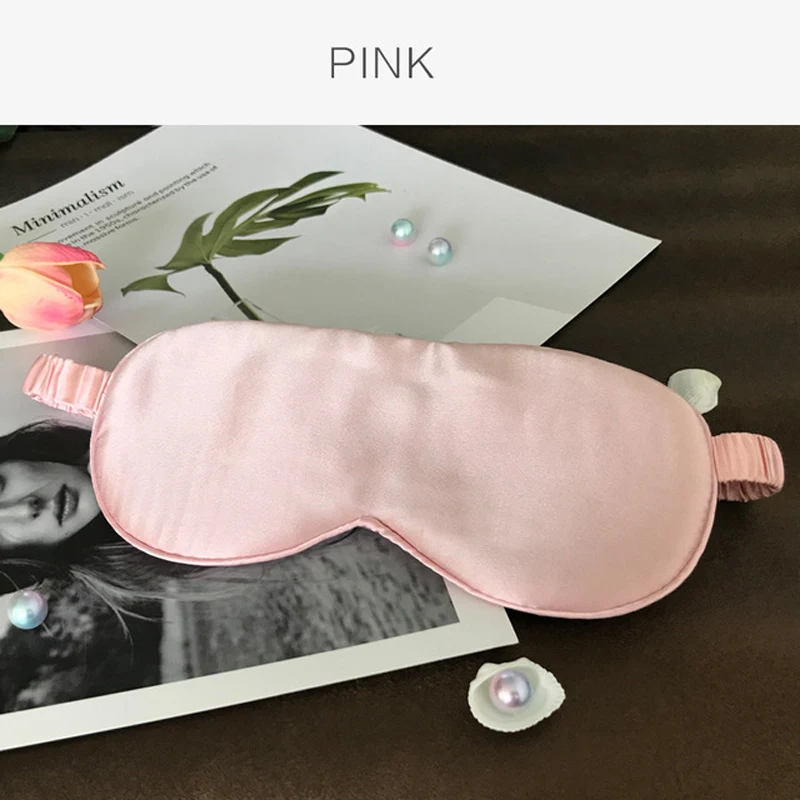 Pink 1 шт., маска для глаз из чистого шелка с наполнителем «Спящий глаз», мягкая маска для отдыха в путешествии, повязка для сна, повязка на глаза, средство для ухода за глазами - Цвет: Pink