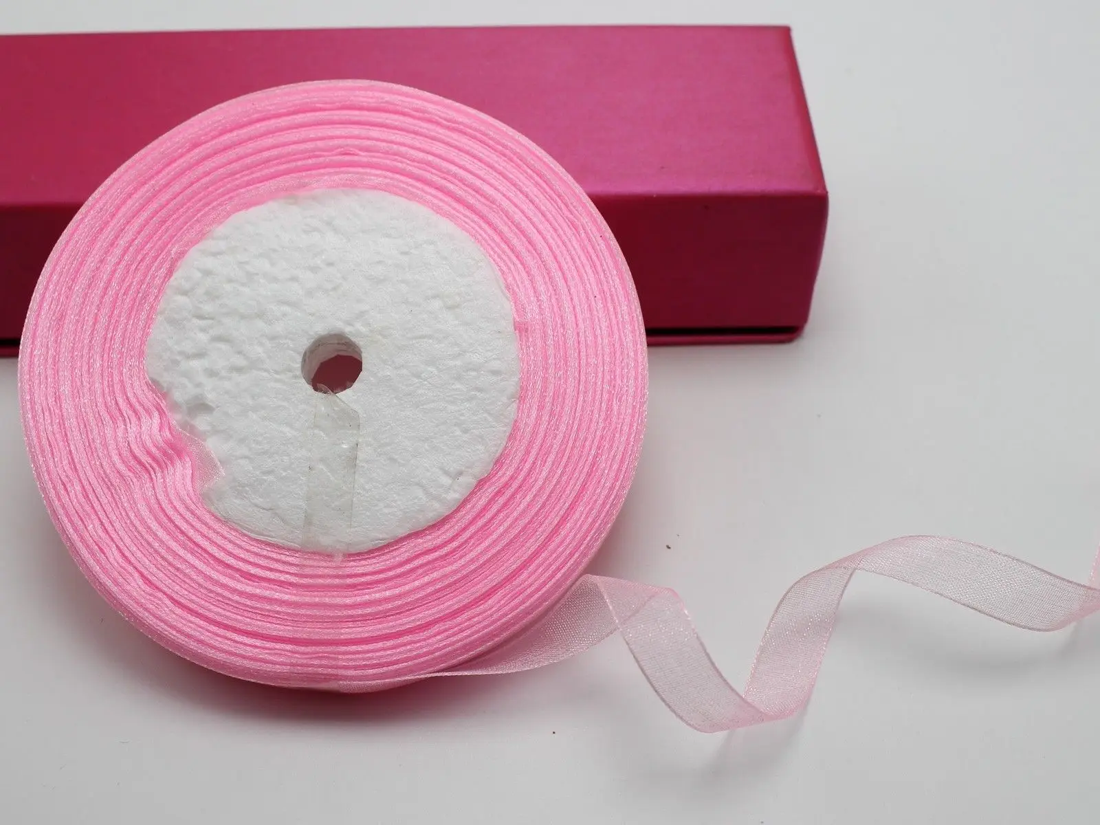 

100 Yards 3/8" (10mm) Pink Wedding Crafts Sheer Organza Ribbon