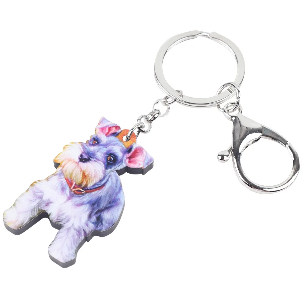 Weveni акриловые в стиле аниме шнауцер брелок для ключей кольца женщин и девушек