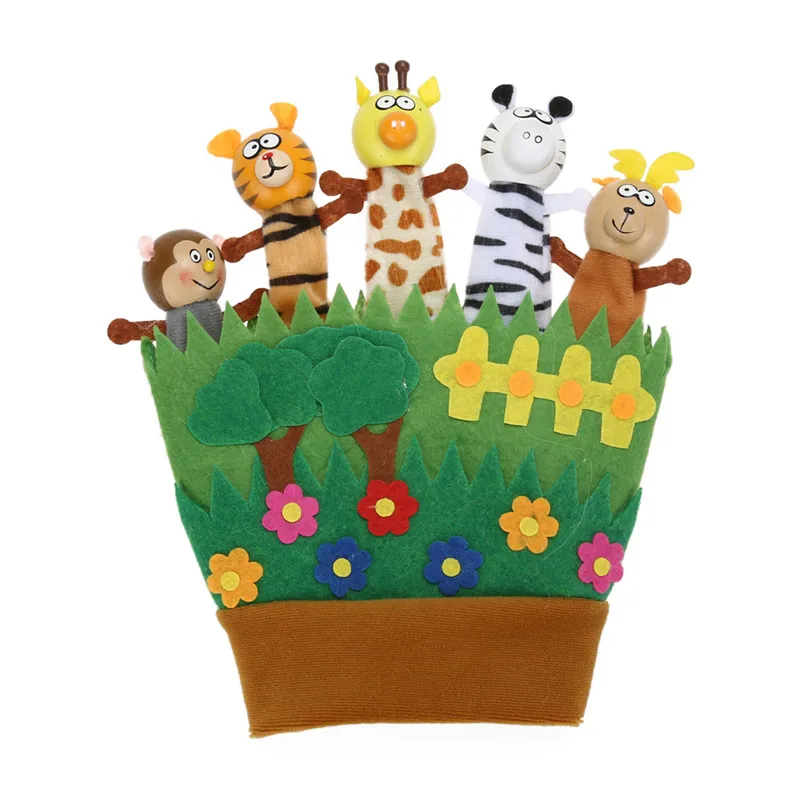 Детские плюшевые игрушки на пальцах животных детские перчатки Обучающие куклы |